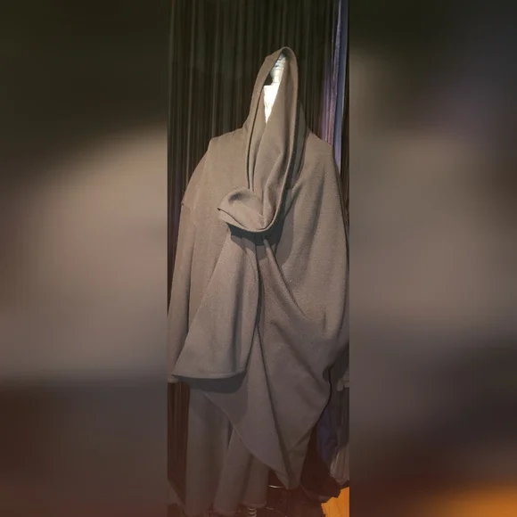 Vtg. Donna Karan 100% pure double sided wool knit shoulder pads cardigan coat L - Picture 3 of 16